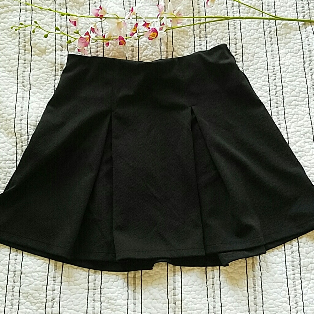 Pleated Black Skirt, Stretchy
